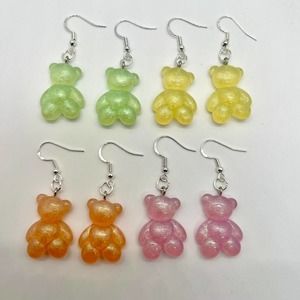 Gummy Bear Earrings - Baby Shower Earrings - Gender Reveal Earrings - Teddy Bear